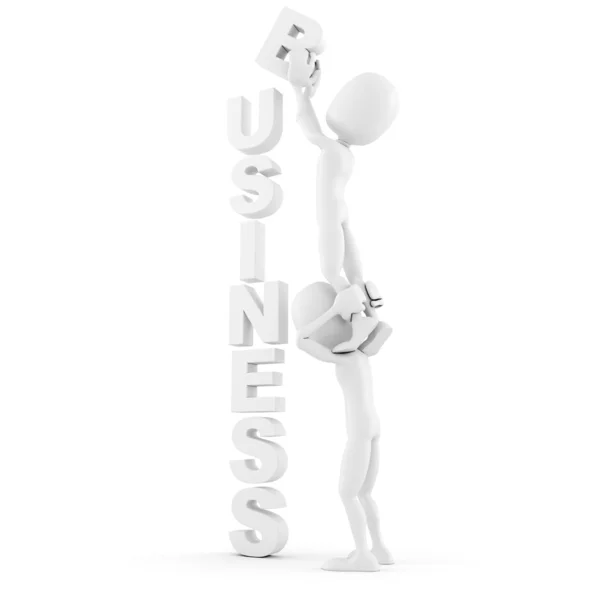 3D obchodní koncepce člověka, na bílém pozadí — Stock fotografie