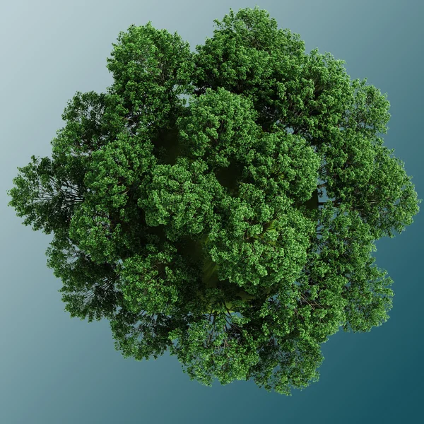 3d зелена планета, повна дерев, концепція — стокове фото