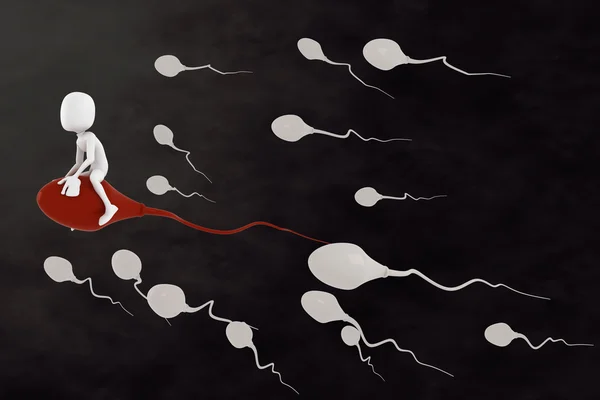 3D ανθρώπου που ανέβηκε ένα κύτταρο σπέρματος — Φωτογραφία Αρχείου