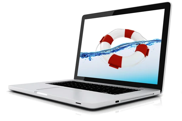 Computer portatile 3d isolato su sfondo bianco — Foto Stock
