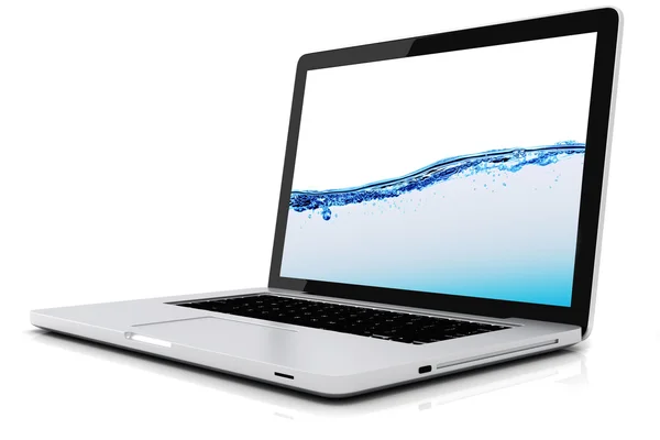 3D-Laptop isoliert auf weißem Hintergrund — Stockfoto