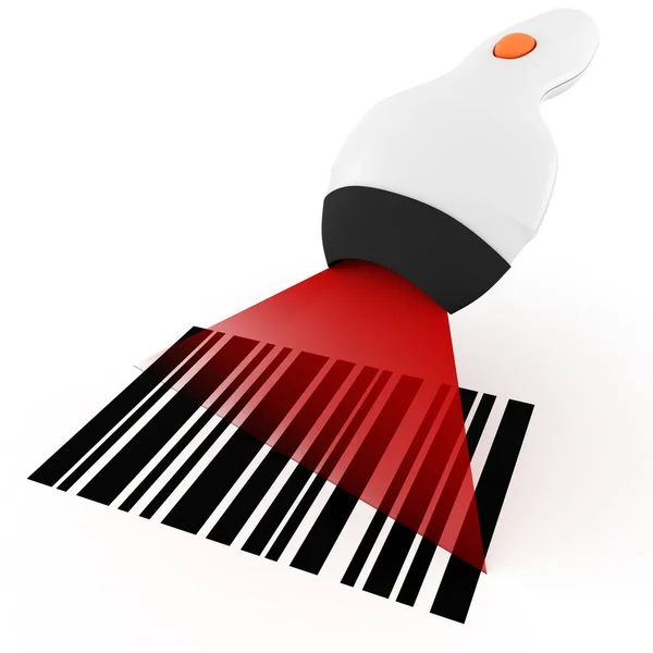 3D-Barcodescanner, auf weißem Hintergrund — Stockfoto