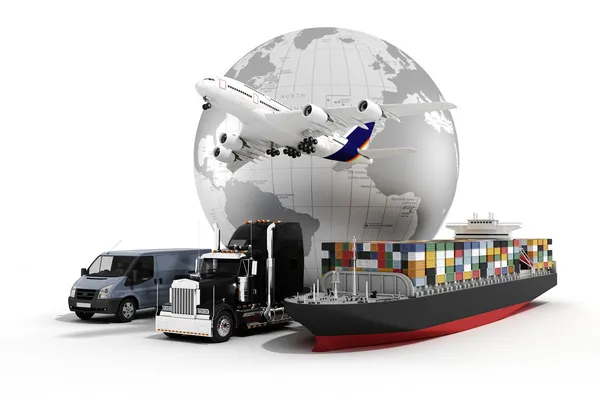 3D-wereldwijde business handel concept Stockfoto