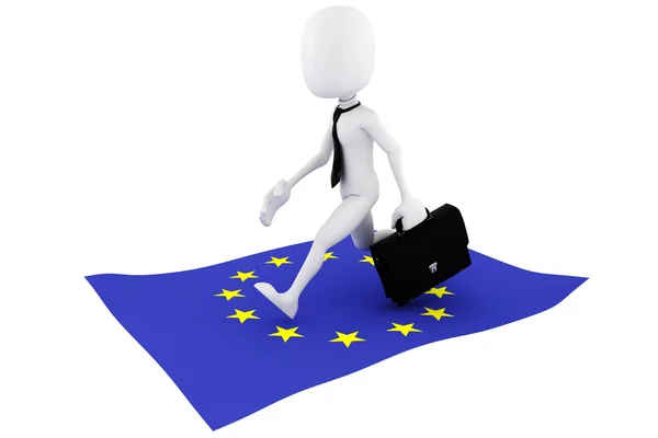 Tredje man EU-flaggans affärsidé — Stockfoto