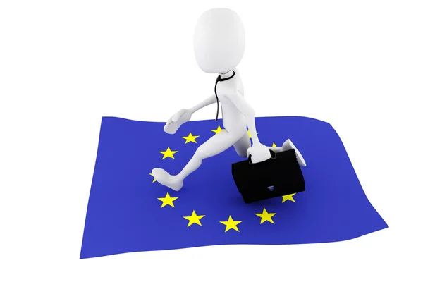 3d hombre bandera de la UE concepto de negocio —  Fotos de Stock