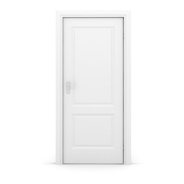 3d white door on white background