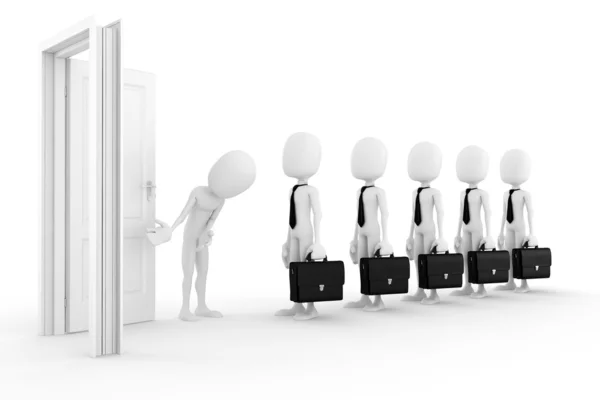 3D человек бизнес-концепция, на белом фоне — стоковое фото