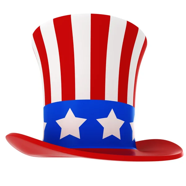 3D καπέλο - ΗΠΑ ημέρα ανεξαρτησίας, σε λευκό φόντο — Φωτογραφία Αρχείου