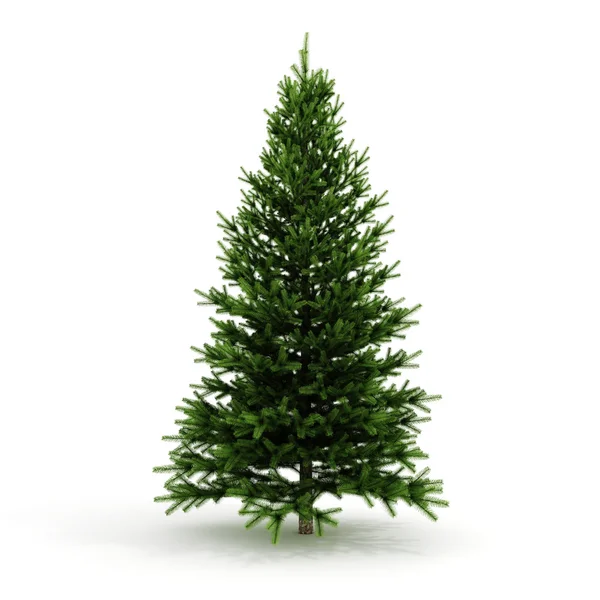 3Dクリスマスツリーを飾る準備ができて-白の背景に — ストック写真