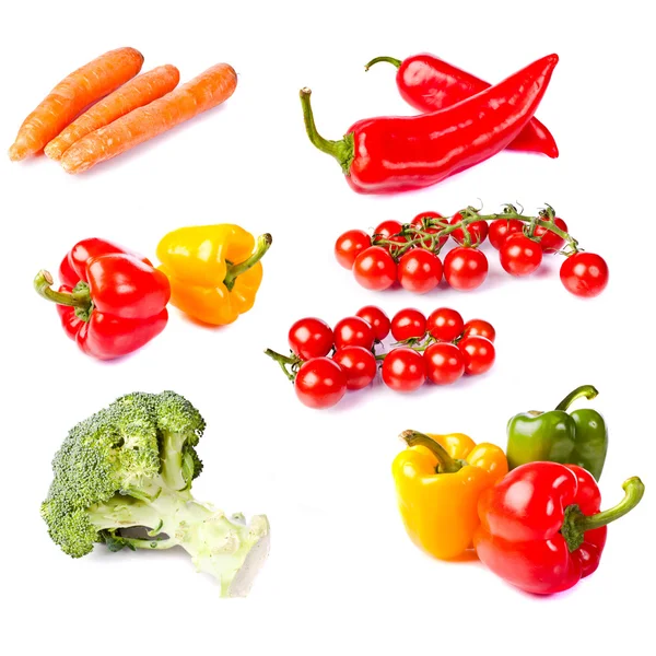 Färska friska grönsaker på vit bakgrund — Stockfoto