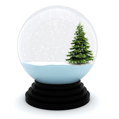 3d Chrystmas dome, on white background clipart