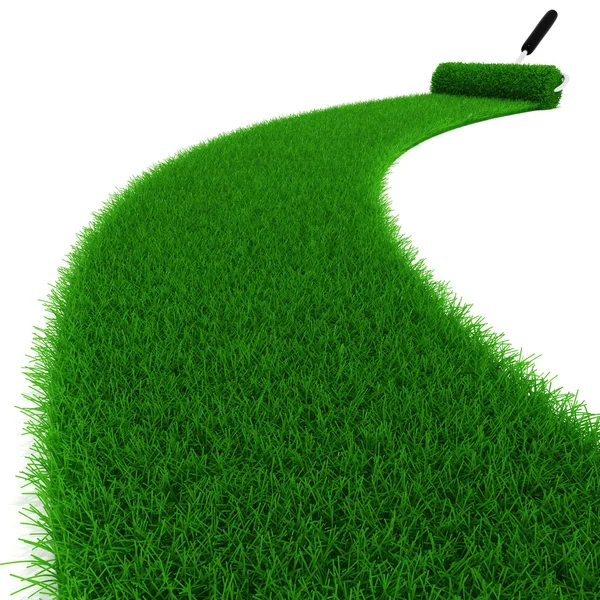 3 d の新鮮な緑の芝生 — ストック写真