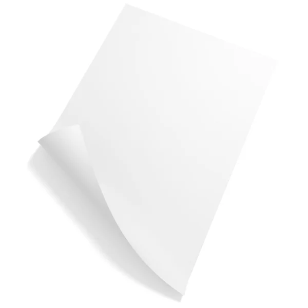 3d foglio di carta bianco — Foto Stock