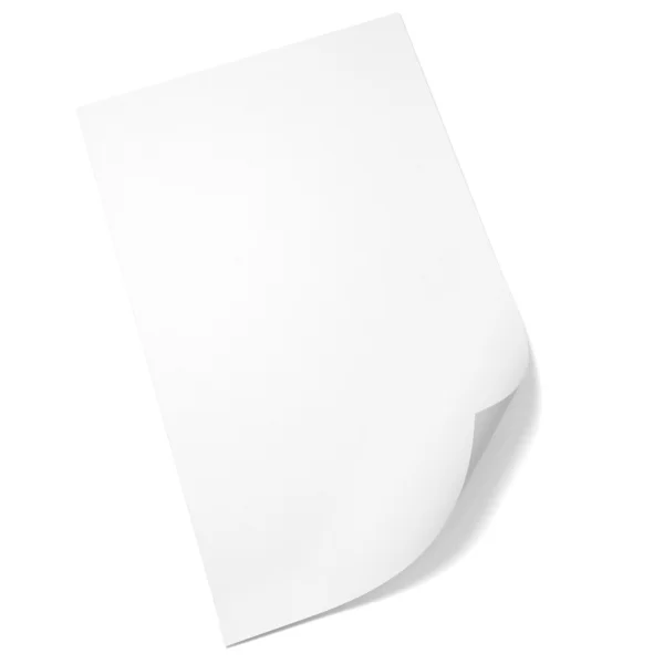 3d foglio di carta bianco — Foto Stock