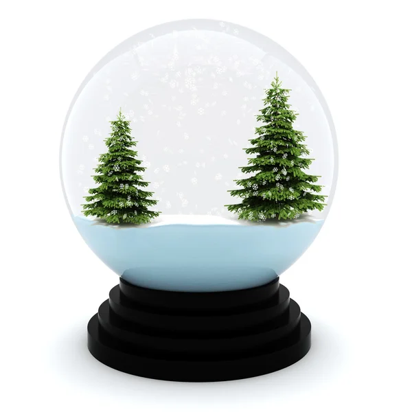 3D-chrystmas-dome, op witte achtergrond — Stockfoto