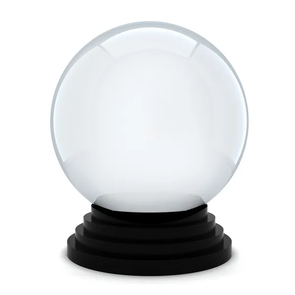 3d bola de cristal vazio no fundo branco — Fotografia de Stock