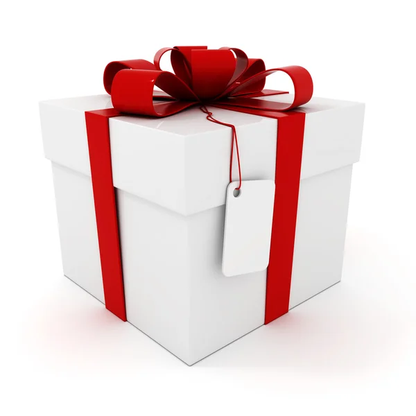 3d Geschenkbox auf weißem Hintergrund — Stockfoto