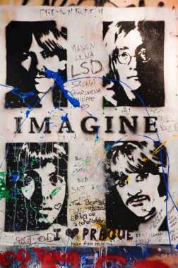 Lennon wall in Prague clipart