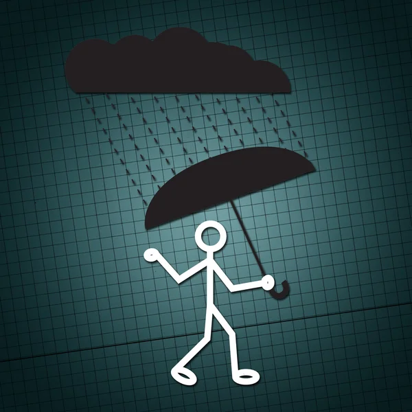 Man with umbrella — Stock Photo, Image
