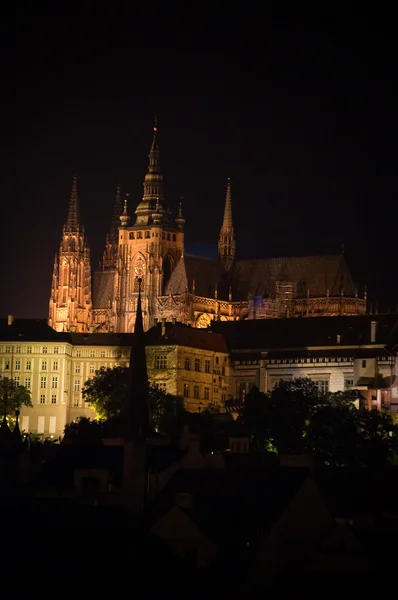 Prague castle at night — Stock Photo, Image