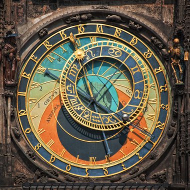 Prague astronomical clock clipart