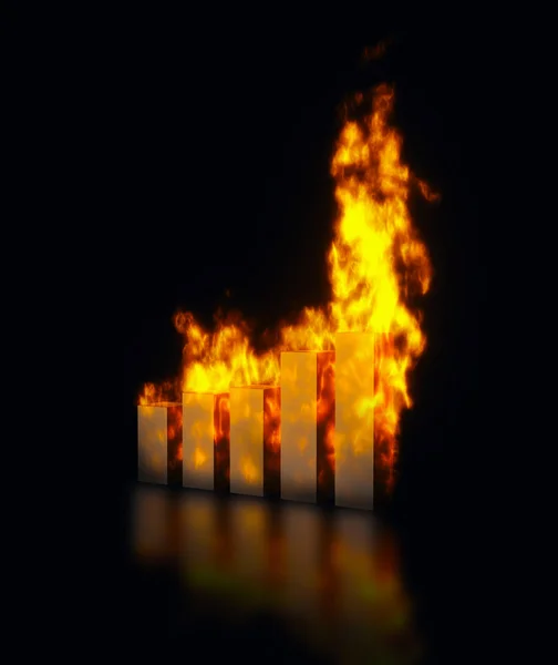 Graph burning — Stock Photo, Image