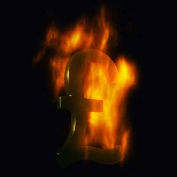 British Pound symbol Burning — Stock Photo, Image