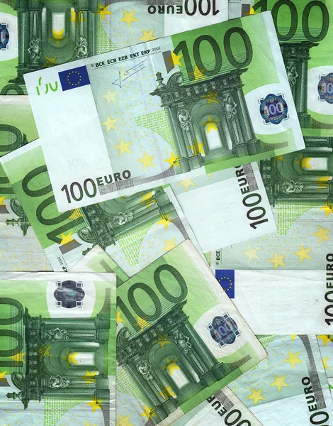 100 euro banknot kazık — Stok fotoğraf