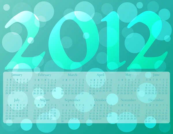 Kalendář 2012 v oceánu barvách — Stockový vektor
