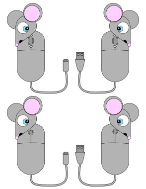 Surprised Cartoon Computer Mouse Set 1 clipart