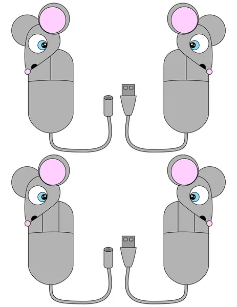 Surprised Cartoon Computer Mouse Set 2 — Stock Vector