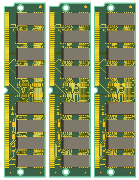 Set of Computer RAM Cards — Stock Vector