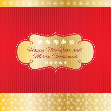 New Year and Merry Christmas greeting card clipart