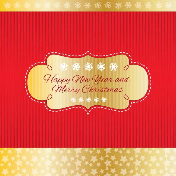 New Year and Merry Christmas greeting card — Stock Vector