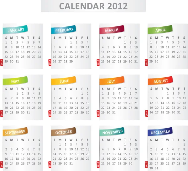 Kalender 2012 — Stockvector