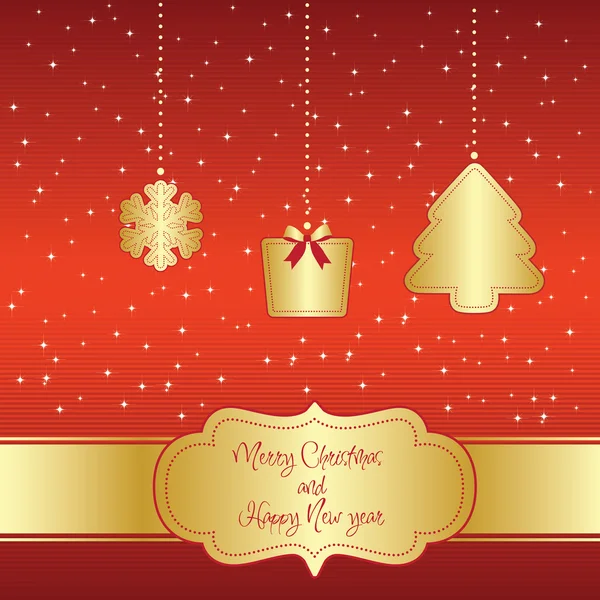 Christmas and new year greeting card — Stock Vector