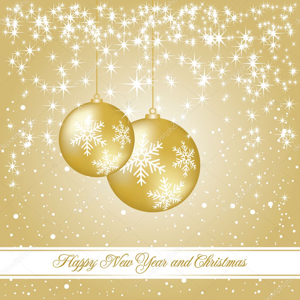 New year and Christmas luxury card