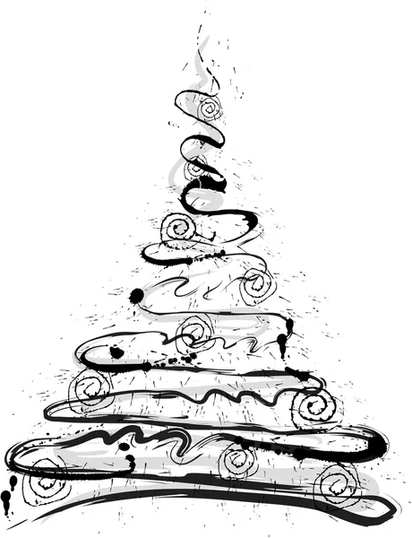 Grunge kerstboom — Stockvector