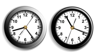 Two wall clocks clipart