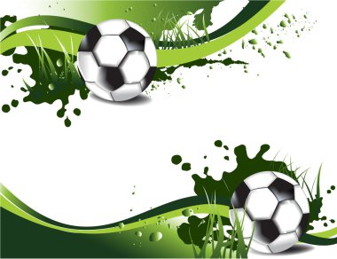 Two football banners clipart