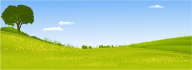 Green country landscape clipart