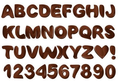 Chocolate alphabet clipart