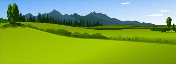 Groene land landschap — Stockvector