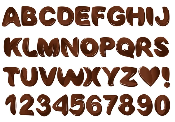 Chocolade alfabet — Stockvector
