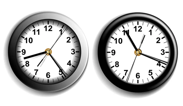 Два настенных часа — стоковый вектор