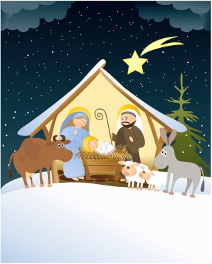 Christmas nativity scene clipart