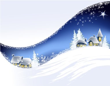 Christmas landscape background clipart