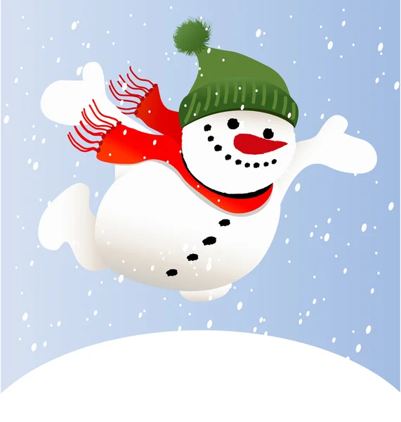 Lykkelig snømann – stockvektor