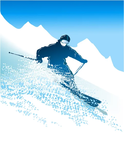 Skiër plezier — Stockvector