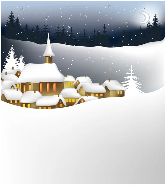 Christmas winter town — Stock Vector